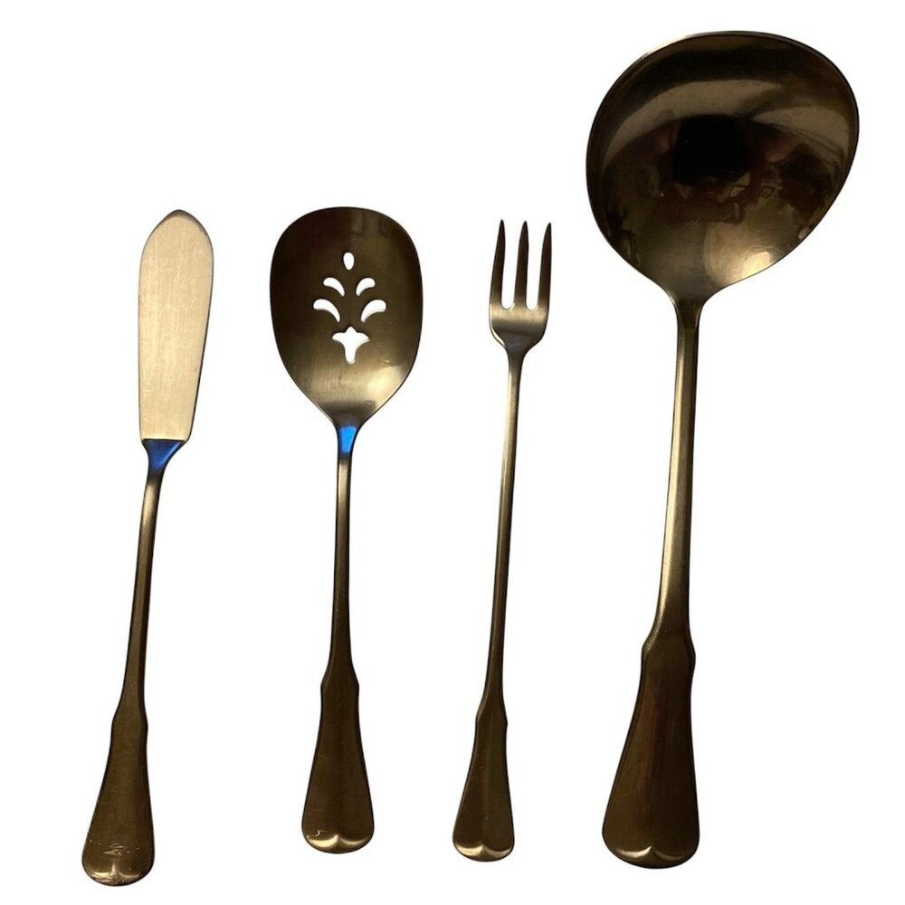 Vtg Oneida Community Patrick Henry 4 Pc Serving Utensil Set Stainless Flatware